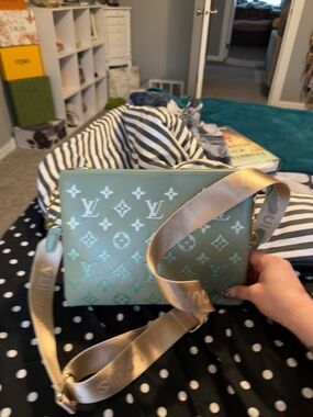 Mint Green Monogram Canvas Crossbody Bag